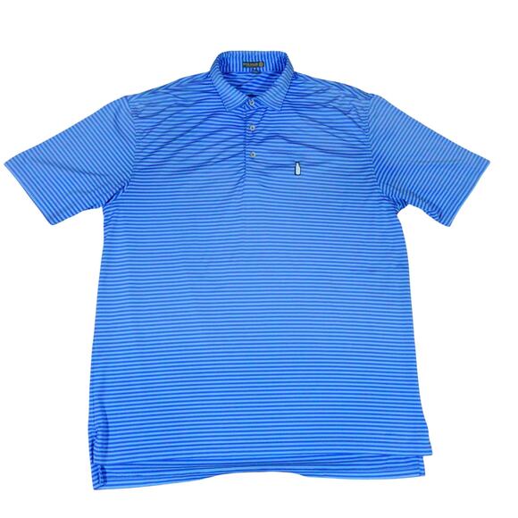 Peter Millar Summer Comfort McArthur Golf Club Milk Jug Striped Polo Shirt XL - Picture 2 of 7
